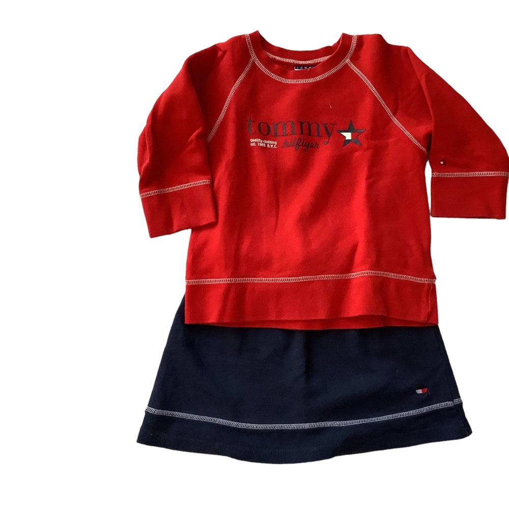 Tommy Hilfiger 2 piece skirt and long sleeve top. Sizes 4T and 6X.